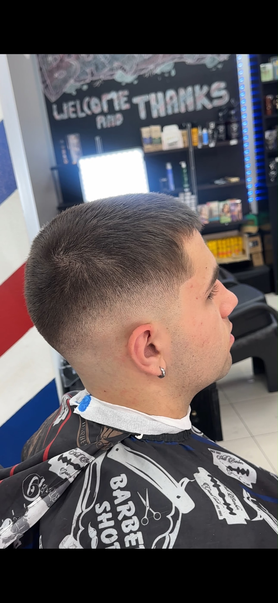 Rapado militar con fade alto
